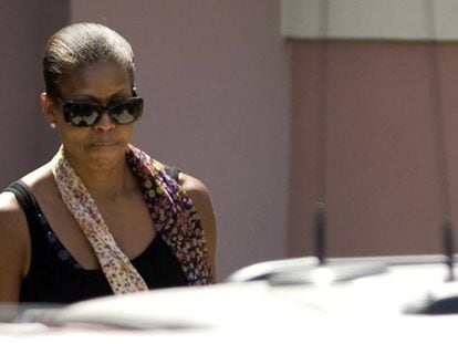 La ex primera dama de Estados Unidos, Michelle Obama, en el hotel Villa Padierna, Estepona, en agosto de 2010.