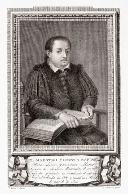 Vicente Gómez Martínez-Espinel, en 'Retratos de los españoles ilustres', publicado en Madrid en 1791. 