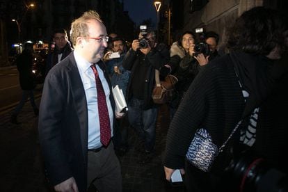 Miquel Iceta a su llegada a la sede de la Delegación del Gobierno en Barcelona.