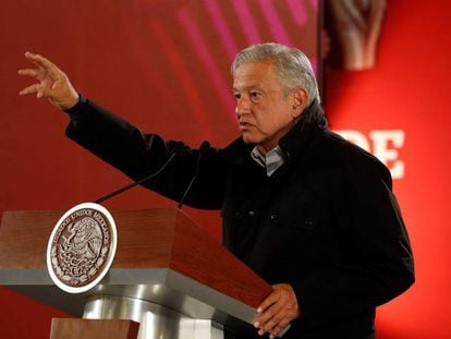López Obrador en rueda de prensa el pasado domingo.