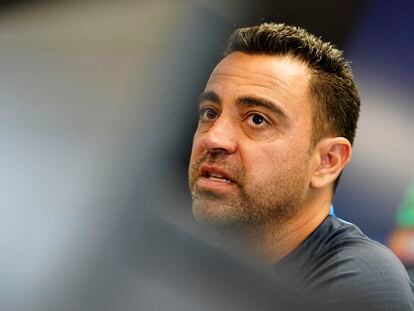 Xavi Hernández, durante la rueda de prensa previa al Barcelona-Betis de este sábado.