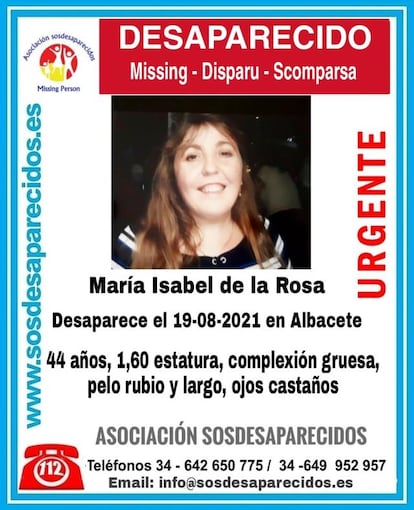 Cartel de búsqueda de María Isabel de la Rosa.
