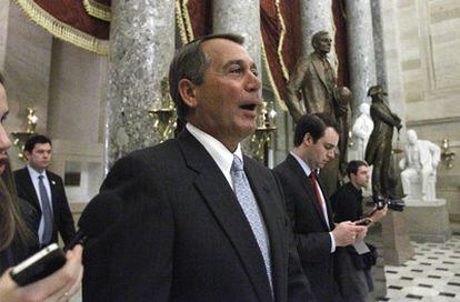 El presidente de la Cámara de Representantes, John Boehner, tras el voto contra la reforma.