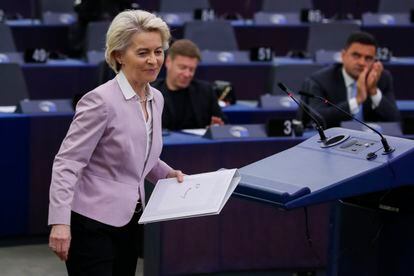 The President of the European Commission, Ursula von der Leyen, this Wednesday in the European Parliament.