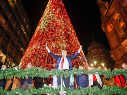 El alcalde de Vigo, Abel Caballero, durante el encendido de las luces navideña de Vigo, el pasado 20 de noviembre.