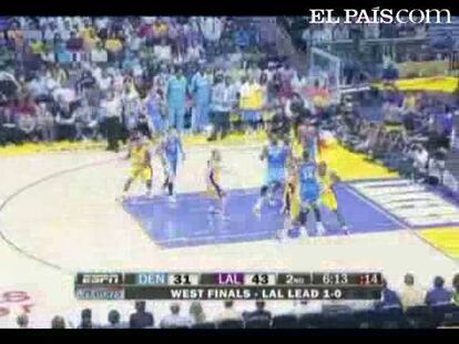 Carmelo Anthony had 34 points and 14 rebounds and the Denver Nuggets beat the Los Angeles Lakers 106-103.