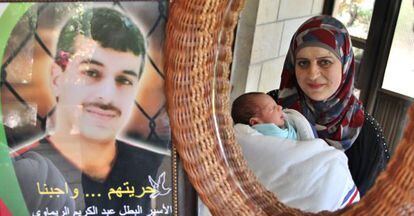 Lidia Rimawi con su hijo reci&eacute;n nacido Majd. 