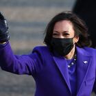 WASHINGTON, DC - JANUARY 20: U.S. Vice President Kamala Harris walks the abbreviated parade route after U.S. President Joe Biden's inauguration on January 20, 2021 in Washington, DC. Biden became the 46th president of the United States earlier today during the ceremony at the U.S. Capitol. Patrick Smith/Getty Images/AFP
== FOR NEWSPAPERS, INTERNET, TELCOS & TELEVISION USE ONLY ==