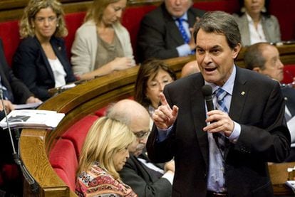 Artur Mas, durante una sesión de control parlamentaria.