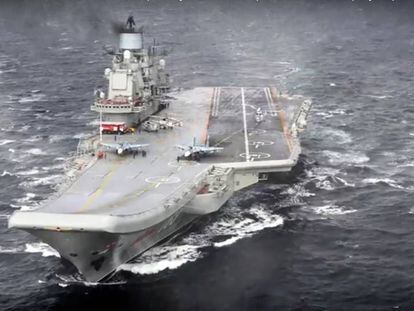 El portaaviones ruso &#039;Admiral Kuznetsov&#039; regresa este 6 de enero de 2017 a su base despu&eacute;s de prestar servicios militares en Siria. 