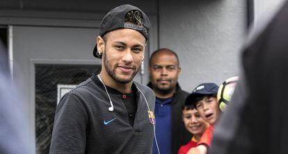 Neymar, durante la gira con el Barcelona, en Nueva Jersey.