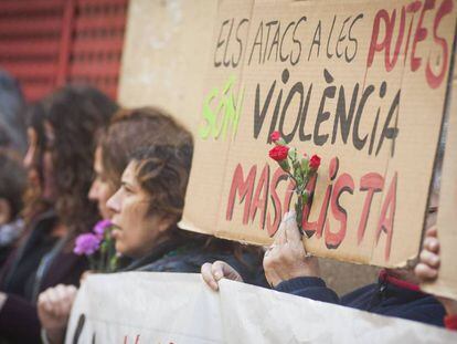 Manifestación por el asesinato de una prostituta en Barcelona en diciembre de 2017. 