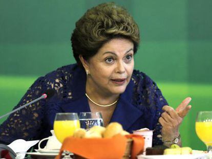 Rousseff en un desayuno con la prensa el lunes en Brasilia.