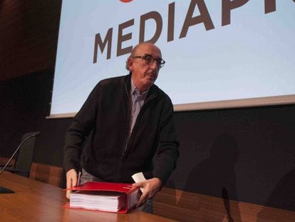 Jaume Roures, en una conferencia de prensa en Barcelona.