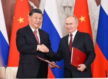 Xi Jinping y Vladimir Putin, durante la visita del primero a Moscú.