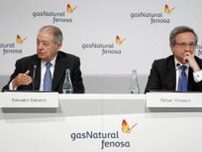El presidente de Gas Natural Fenosa, Salvador Gabarr&oacute; (i), y el consejero delegado Rafael Villaseca (d). 