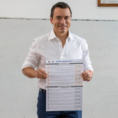 El presidente ecuatoriano, Daniel Noboa, este 21 de abril.