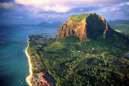 Vista aérea de Le Morne Brabant, en Mauricio.