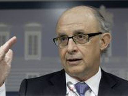 El ministro de Hacienda y Administraciones P&uacute;blicas, Crist&oacute;bal Montoro, durante una reciente rueda de prensa en Madrid.