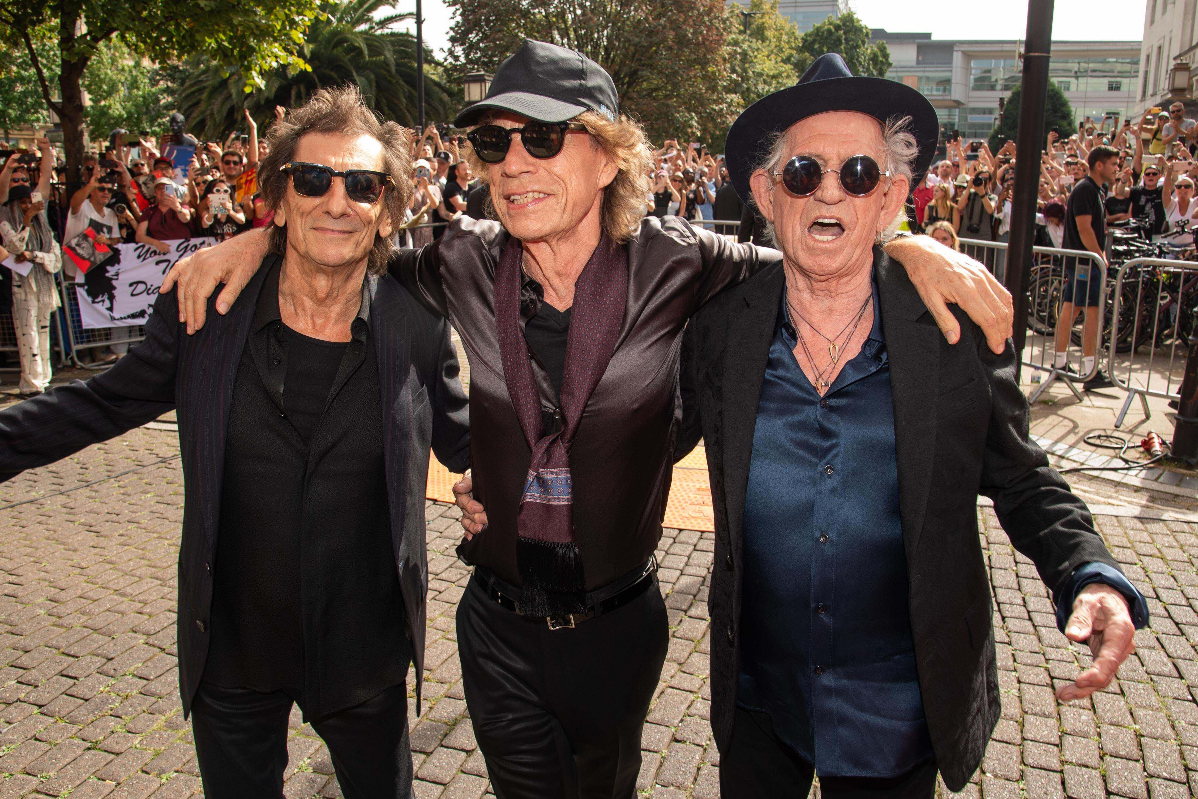 Ronnie Wood, Mick Jagger y Keith Richards, el pasado 6 de septiembre, cuando anunciaron en Londres la edición de su nuevo disco, ‘Hackney Diamonds’. 