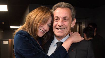 Carla Bruni y Nicolas Sarkozy en la gala solidaria contra el Alzheimer en Paris, el pasado mes de enero.