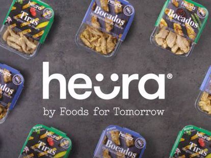 Cartel promocional de los productos de Heura.