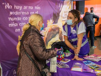 Punto lila que el Ayuntamiento de Santa Coloma de Gramanet instalará en eventos masivos.