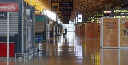 Vista de la T4 del aeropuerto Madrid Barajas-Adolfo Suarez el pasado domingo. 