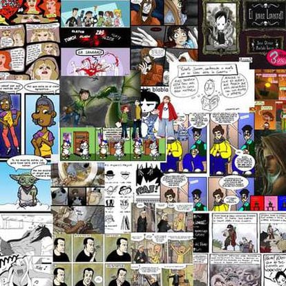 Ejemplos de cómics publicados en Internet.