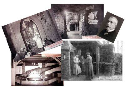 Postales de Roisin con algunos de los escenarios del Museo de la Guerra del Tibidabo.