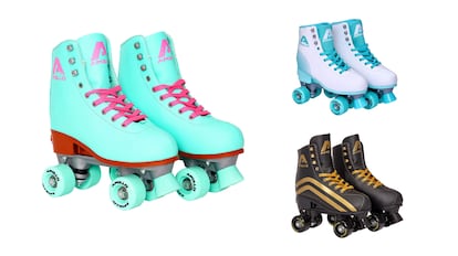 Patines Artísticos Cuero Sintético Aluminio Bota 4 Ruedas