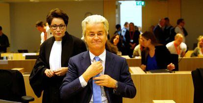 El ultraderechista Geert Wilders en Schipol (Holanda), la semana pasada.