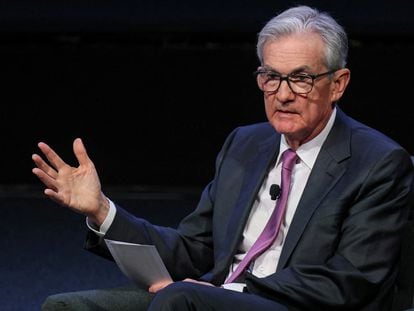 El presidente de la Reserva Federal, Jerome Powell, en una conferencia del mes pasado en el Club Económico de Nueva York.