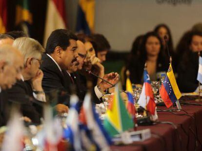 Maduro, durante la Cumbre de Mercosur en Montevideo este viernes.