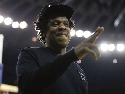 Jay Z, en un partido de la NBA, el miércoles. 