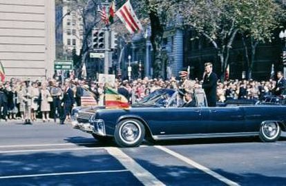 Selassie junto a Kennedy en 1963, año en que dio un discurso ante la ONU en Nueva York.