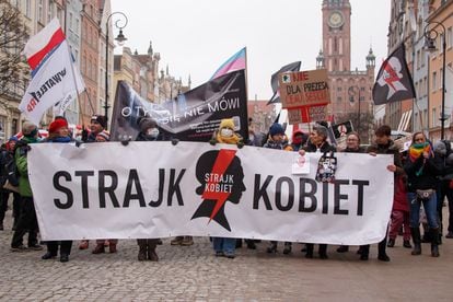 Protestas de la Huelga de Mujeres en Gdansk el pasado 28 de noviembre contra el registro de embarazos y la propuesta para la prohibición total del aborto. 