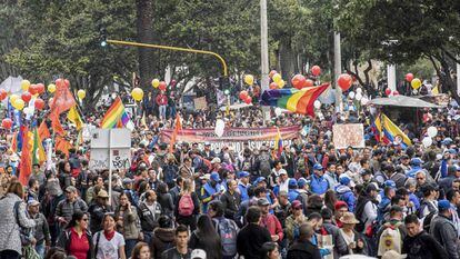 El parque nacional de Bogotá, durante la manifestación del 21 de noviembre.
