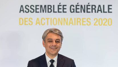 Luca de Meo, consejero delegado de Renault, en la junta general de accionistas del grupo, el pasado 19 de junio.