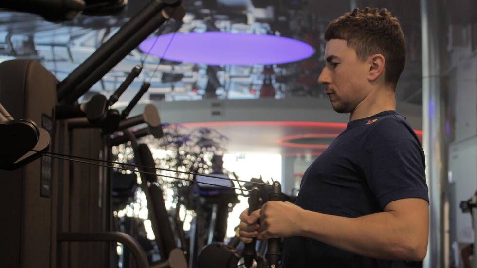 Jorge Lorenzo, en el gimnasio.