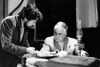 Imagen del rodaje de <i>O cadaleito</i> (1976), el segundo de los cortos dirigidos por Enrique Baixeras sobre cuentos de Ánxel Fole.