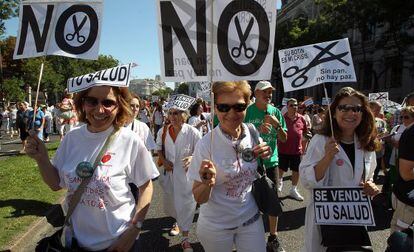 Una de las manifestaciones de la marea blanca, en 2013.