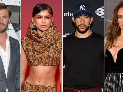 Chris Hemsworth, Zendaya, Bad Bunny y Jennifer Lopez, quienes serán los anfitriones de la gala del Museo Metropolitano de Nueva York el 6 de mayo de 2024.