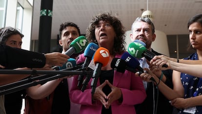 La diputada de Esquerra Teresa Jordà, hace una semana en Bruselas, tras la conferencia de Carles Puigdemont.