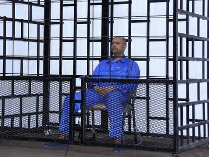 Saif el Islam Gadafi, hijo del fallecido dictador libio, en la prisión de Zintan en 2014.