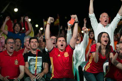 Albert Rivera durante el partido de la selección en Barcelona.
