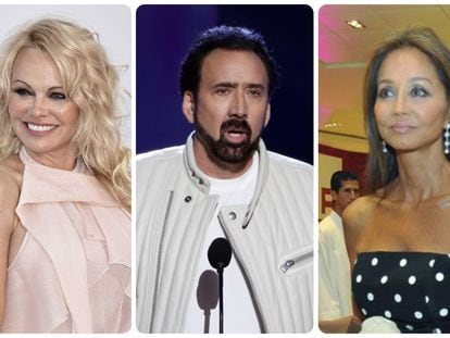 Pamela Anderson, Nicolas Cage e Isabel Preysler.