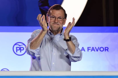 Mariano Rajoy en el balcón de Génova el pasado 26 de junio.