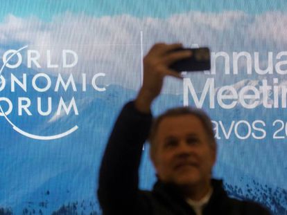Lopo del Foro Económico Mundial, en Davos (Suiza), este domingo.