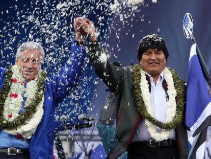 Evo Morales en un acto electoral en La Paz (Bolivia).